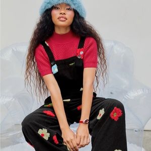 Cider Corduroy Jumpsuit with Flowers
